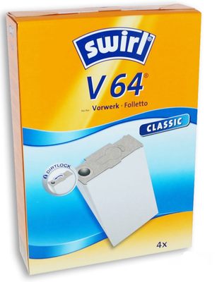 Swirl V64 4x sacchetti in carta scopa aspirapolvere Kobold Folletto VK130 VK131