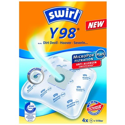 Swirl Y98 4x sacchi microfibra per aspirapolvere Severin BR7 Tristar VC100 Simac VTE14 Hoover Studio