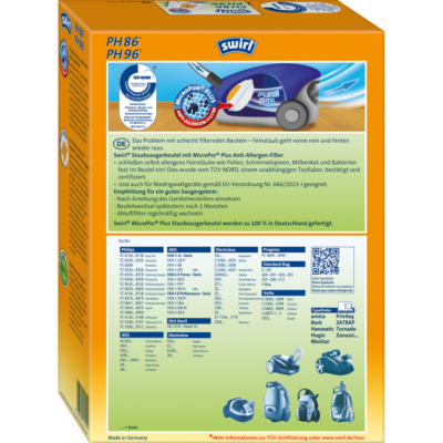 Swirl PH86 4 sacchi aspirapolvere Philips City Lane Expression Impact Plus Mobil