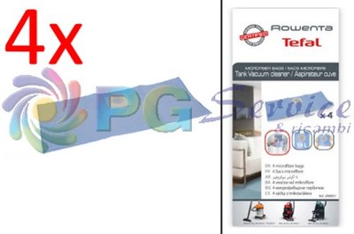 Rowenta 4x sacchi per bidone aspirapolvere Vorace RU361 RU521 Pro Wet & Dry RD400