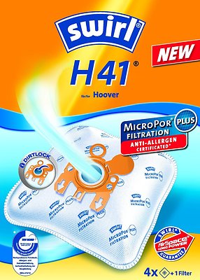 Swirl H41 4x sacchi in microfibra per aspirapolvere Hoover Amigo Telios Arianne