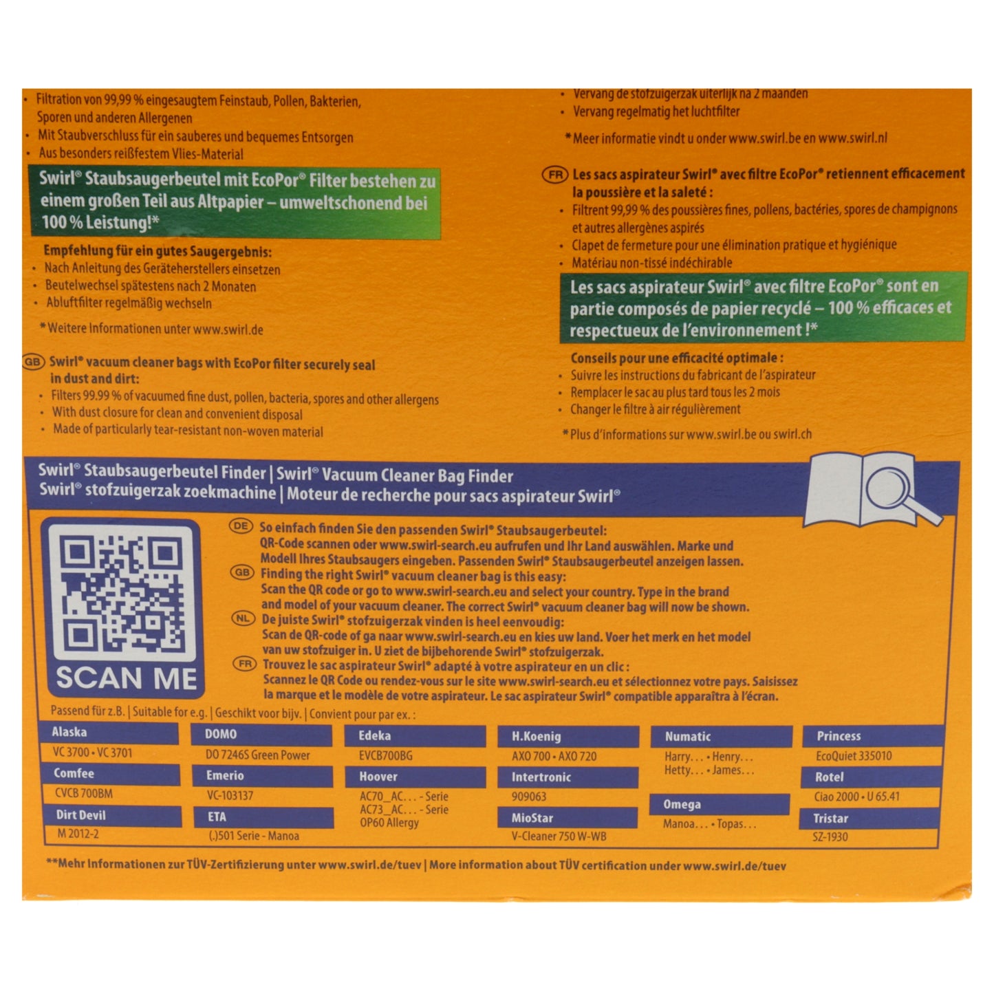 Kit 4 sacchi Y12 in microfibra per aspirapolvere H.Koenig S AXO700 AXO720 Henry
