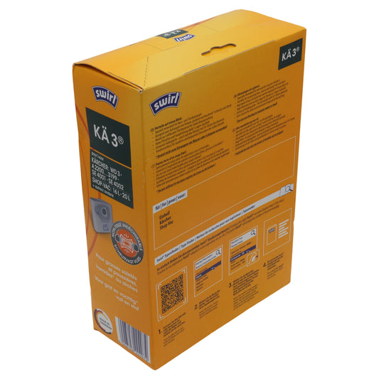 Swirl 3x sacchi microfibra bidone aspirapolvere 15L 20L DeLonghi Karcher ShopVac