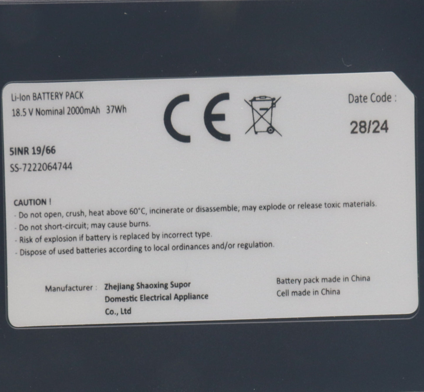 Rowenta batteria 18.5V scopa aspirapolvere XPert 6.60 Smart RH6431 RH6470 RH6472