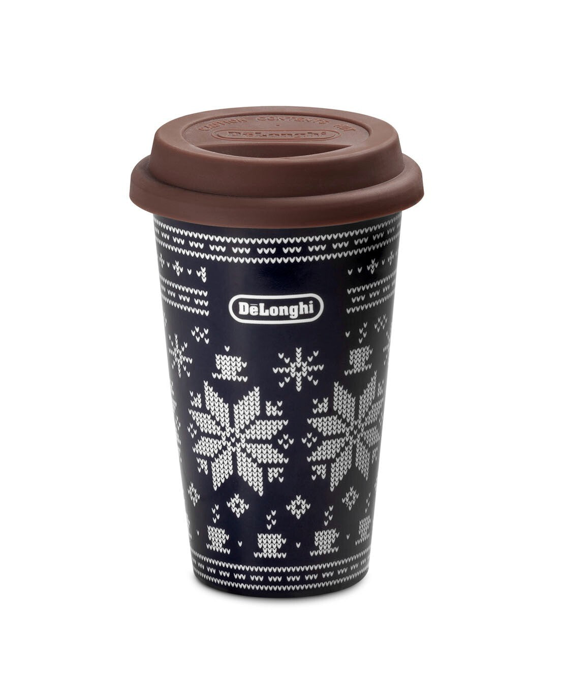 Delonghi tazza Winter ceramica termica doppia parete 300ml coperchio silicone