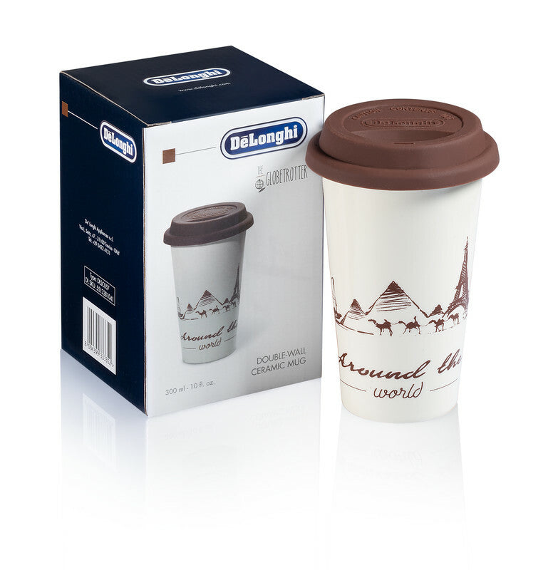 Delonghi tazza Globetrotter ceramica termica doppia parete 300ml tappo silicone