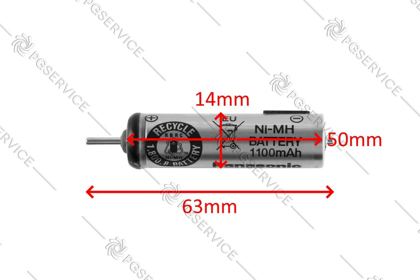 Panasonic batteria 63mm 1.2V 1100mAh Ni-MH rasoio ERGD51 ERGK80 ESRW30 ESRW33