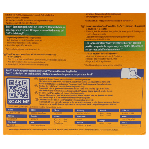 Kit 4 sacchi Y12 in microfibra per aspirapolvere H.Koenig S AXO700 AXO720 Henry