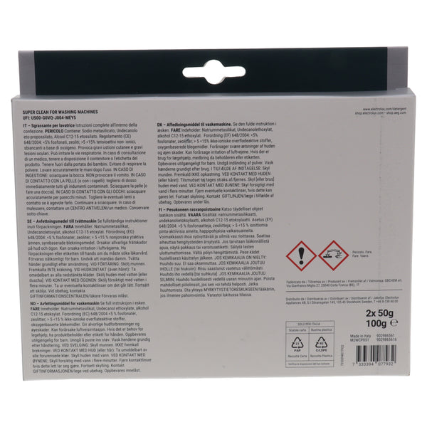 Electrolux AEG Zanussi sgrassante pulitore anti muffa morchia lavatrice 12 mesi