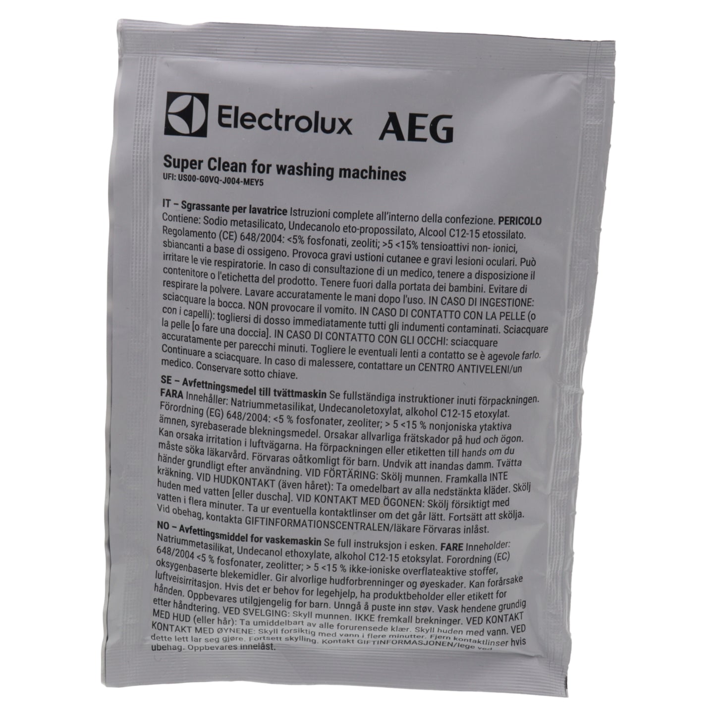 Electrolux AEG Zanussi sgrassante pulitore anti muffa morchia lavatrice 12 mesi