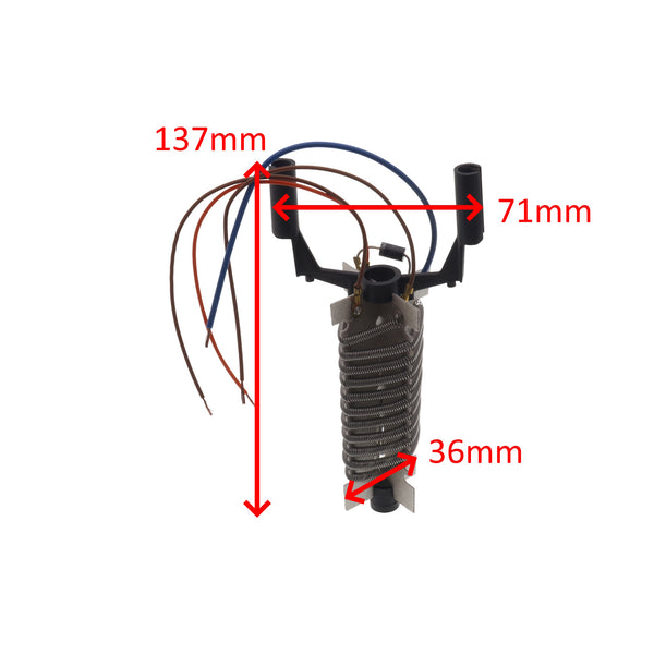 Gammapiù resistenza 230V 1500W phon asciugacapelli Elmot 001 X1 X3 Luxor 3001