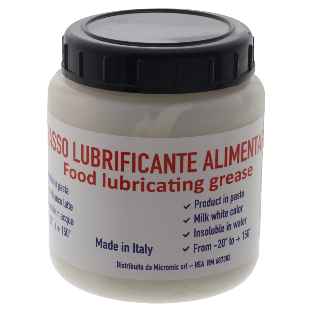 Grasso lubrificante alimentare 100g bianco certificato per planetaria robot