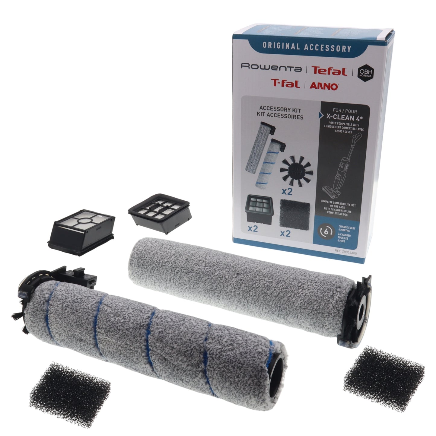 Rowenta kit rulli filtri scopa lavasciuga X-Clean 4 GZ5035 GZ5036 GZ5037 GF5035